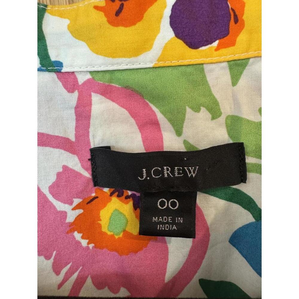 NWOT J.Crew 100% Cotton Puff Sleeve Button-Front Dress Floral Garden Size 00 - Picture 4 of 6